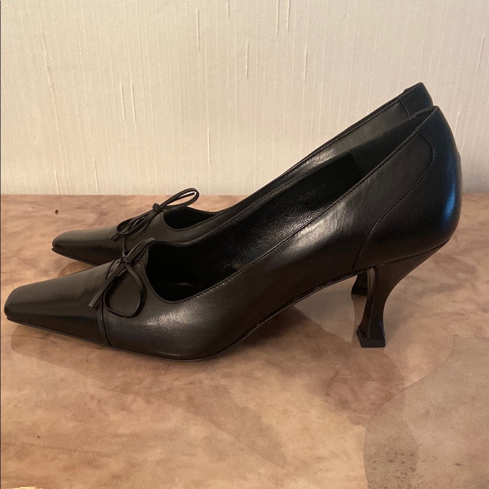 Via Spiga Black Heels Medium Height Classic - Picture 6 of 8